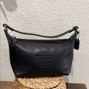 Mini Coach Black Leather Bag